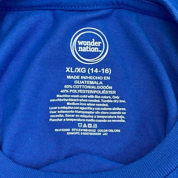 WONDER Nation Blue Short Sleeve Crew Neck T-Shirt - Picture 9 of 9